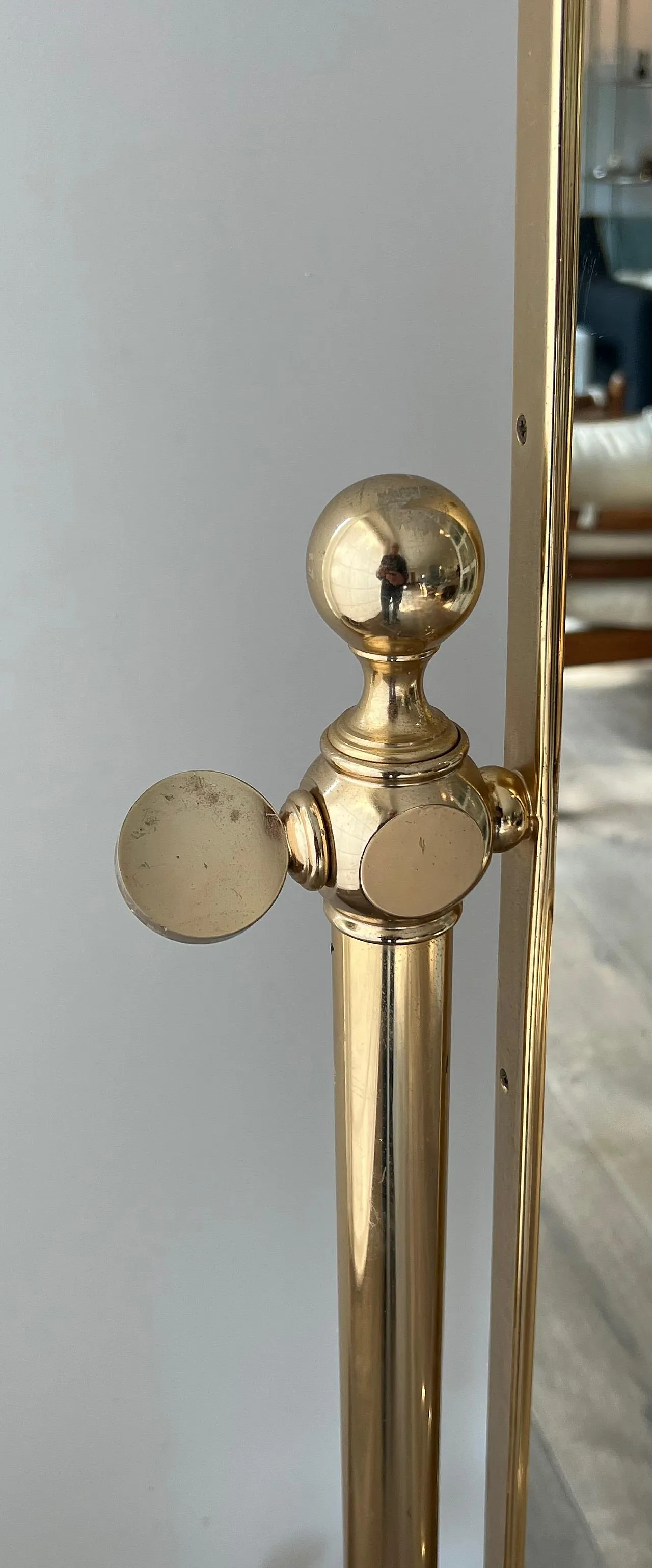 Specchio Psiche in ottone, anni '70 8