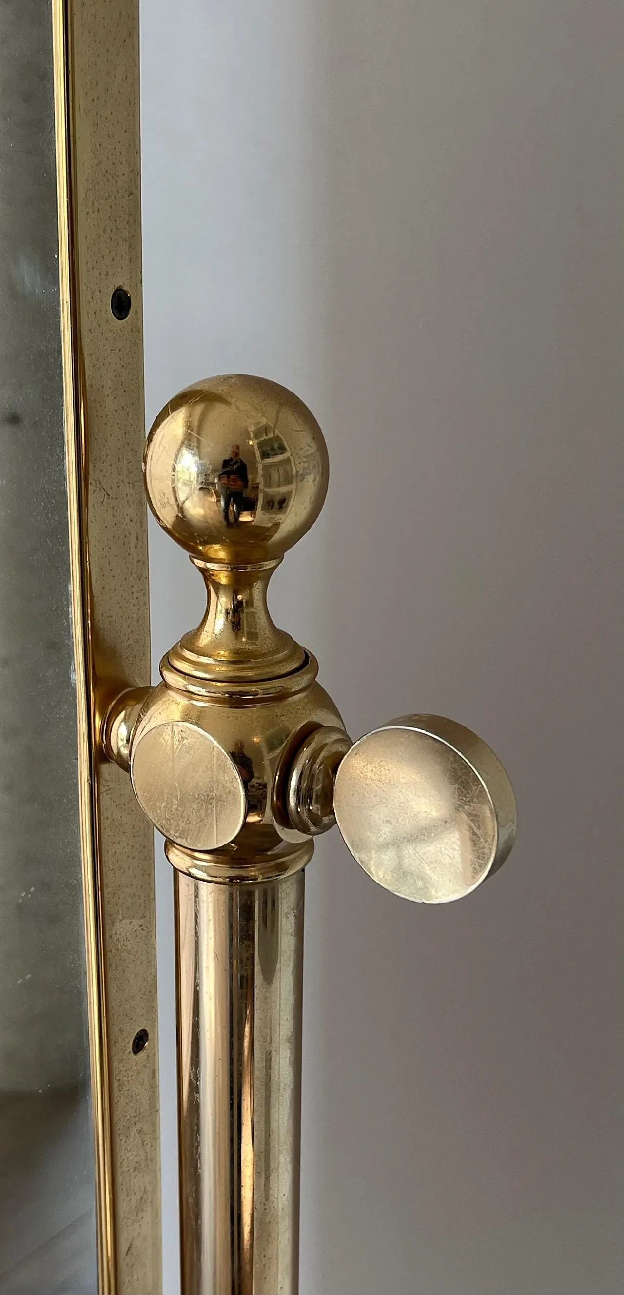 Specchio Psiche in ottone, anni '70 9