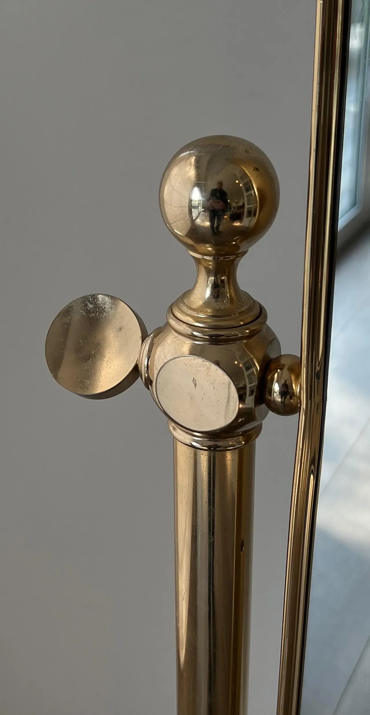 Specchio Psiche in ottone, anni '70 14