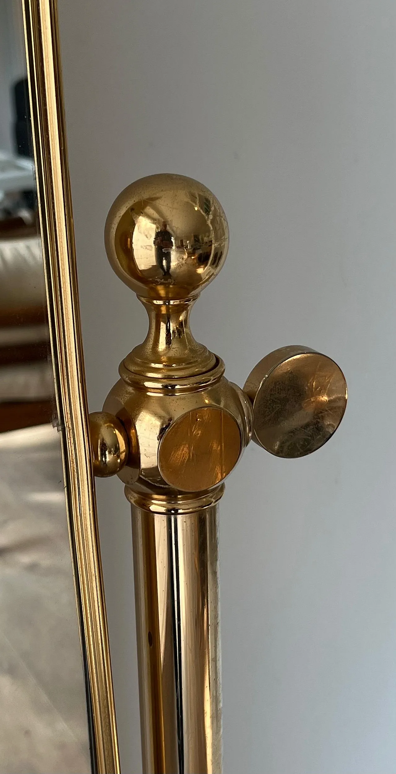 Specchio Psiche in ottone, anni '70 15