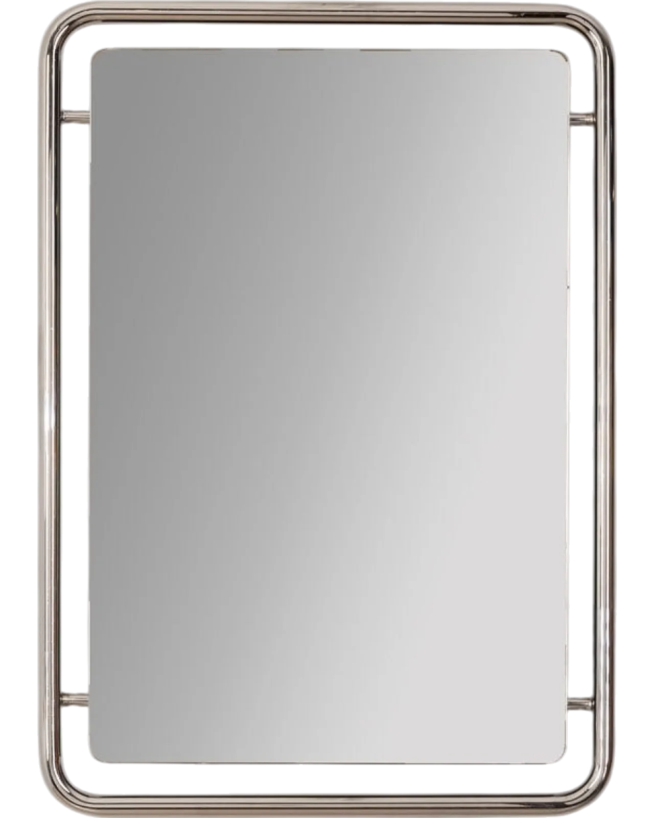 Wall Mirror in chromed metal, 1970s 8