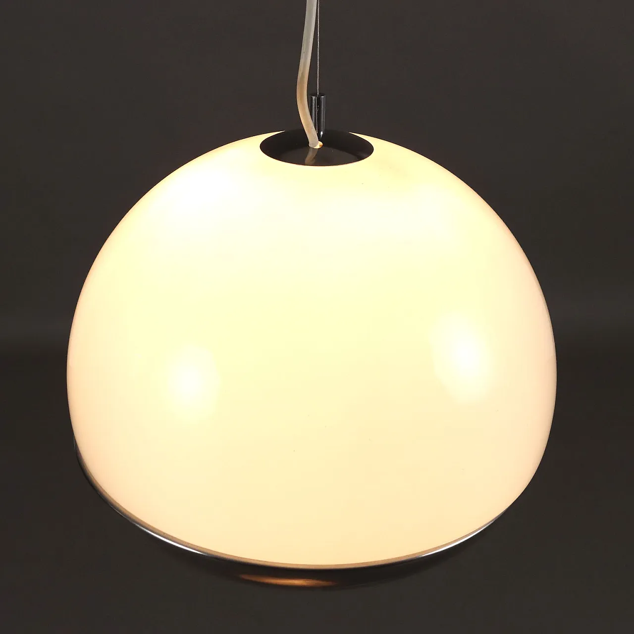 Lampada da soffitto in alluminio e vetro, anni '70 3