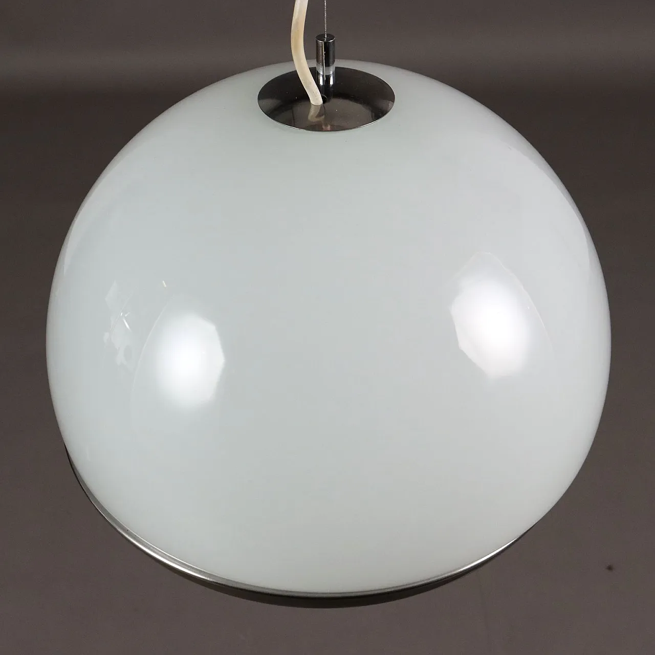 Lampada da soffitto in alluminio e vetro, anni '70 5