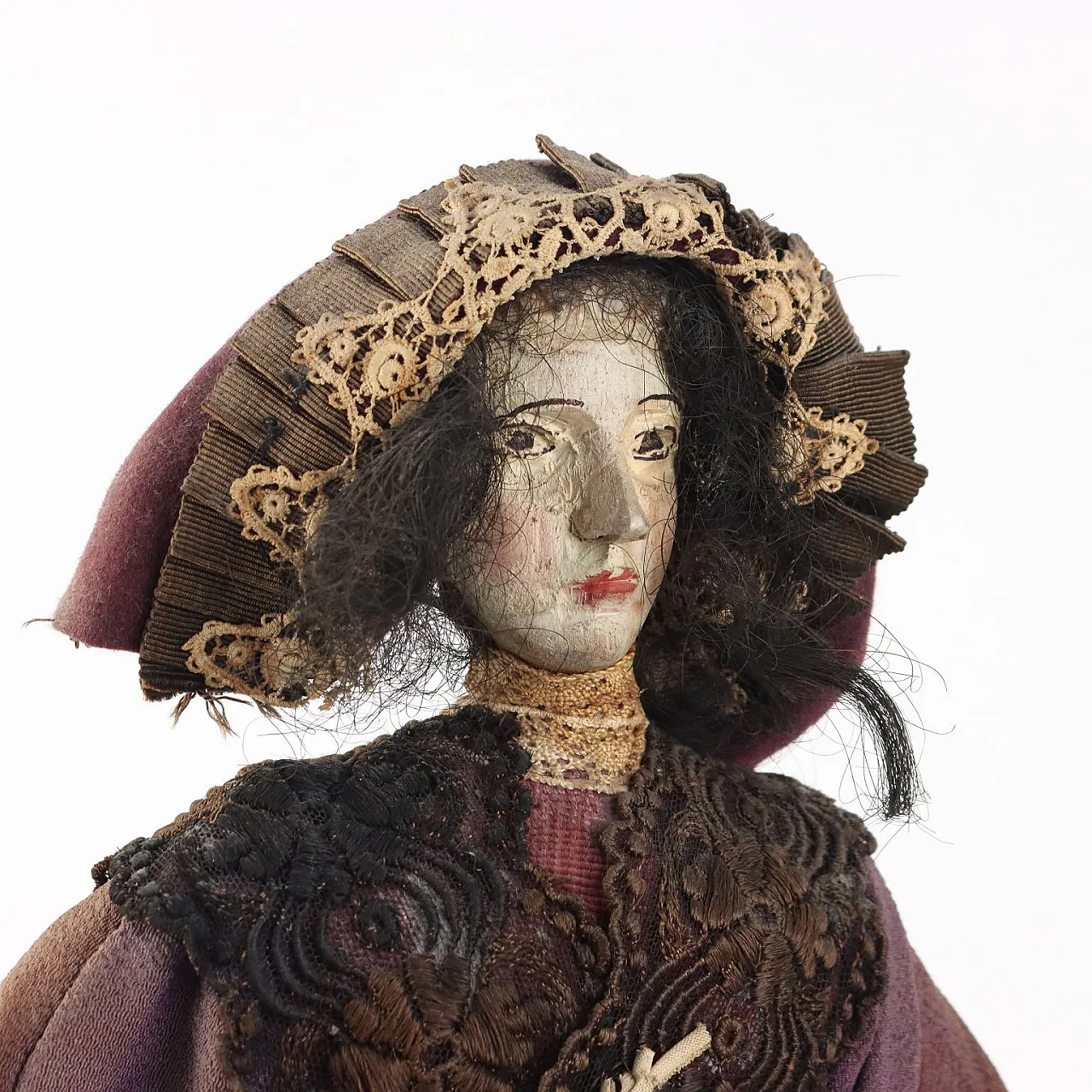 Popolana, statua di figura femminile in legno, '800 3