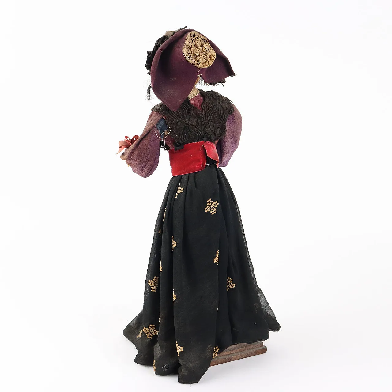 Popolana, statua di figura femminile in legno, '800 7