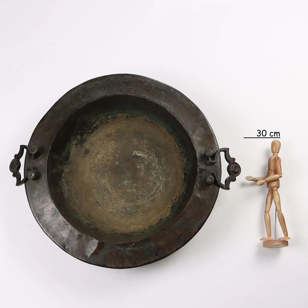 Bronze sheet brazier with bronze side sockets, 19th century 2