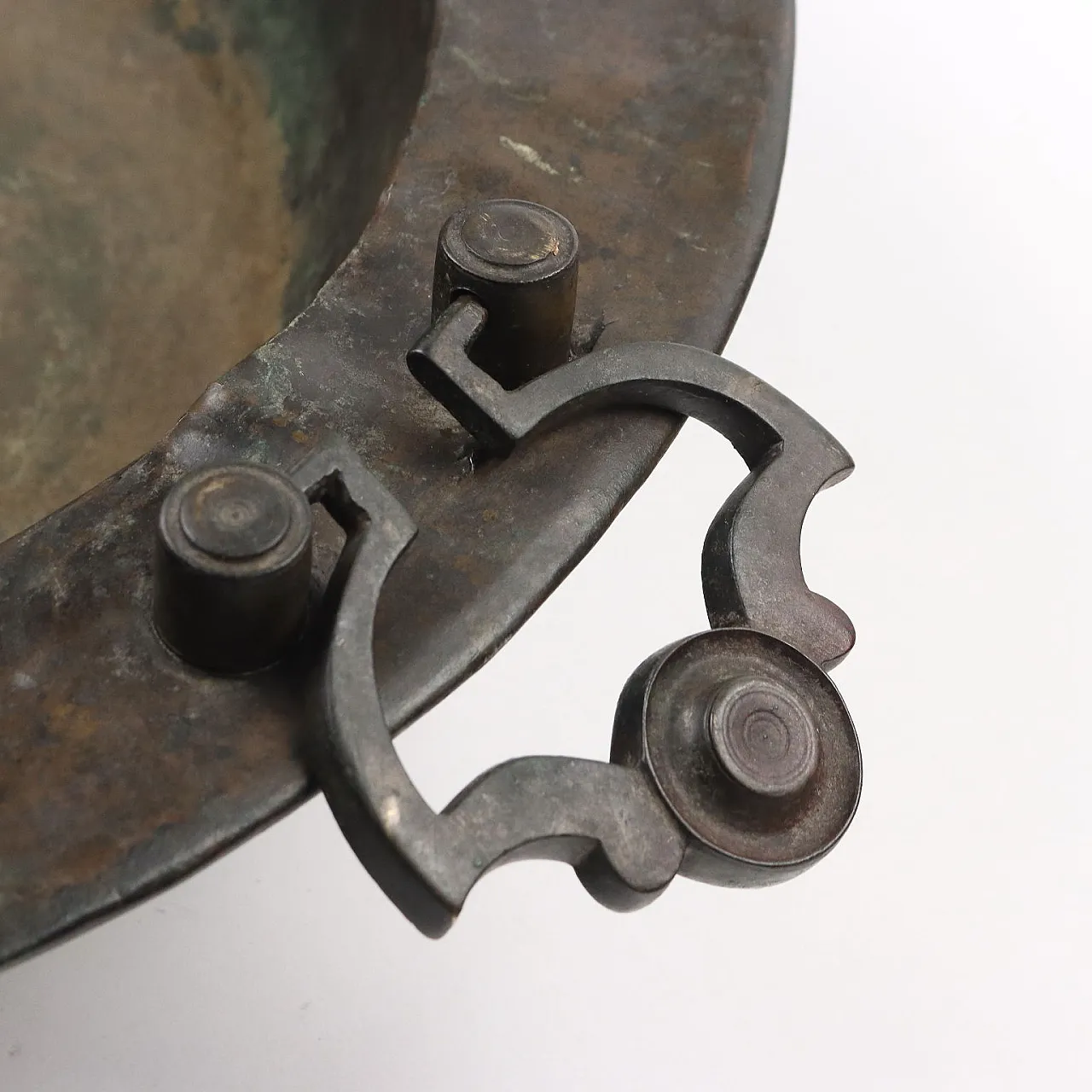 Bronze sheet brazier with bronze side sockets, 19th century 3