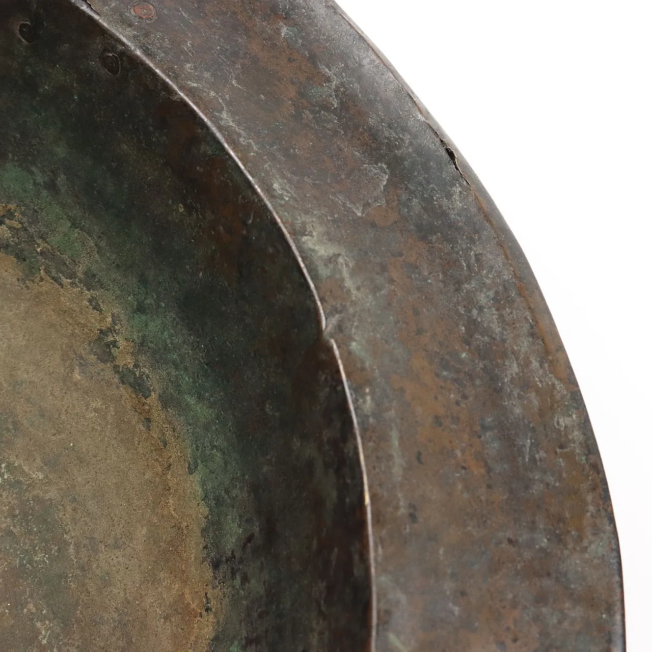 Bronze sheet brazier with bronze side sockets, 19th century 4