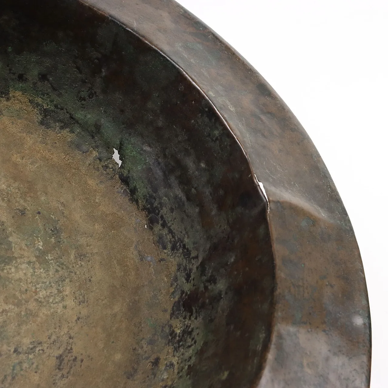 Bronze sheet brazier with bronze side sockets, 19th century 6