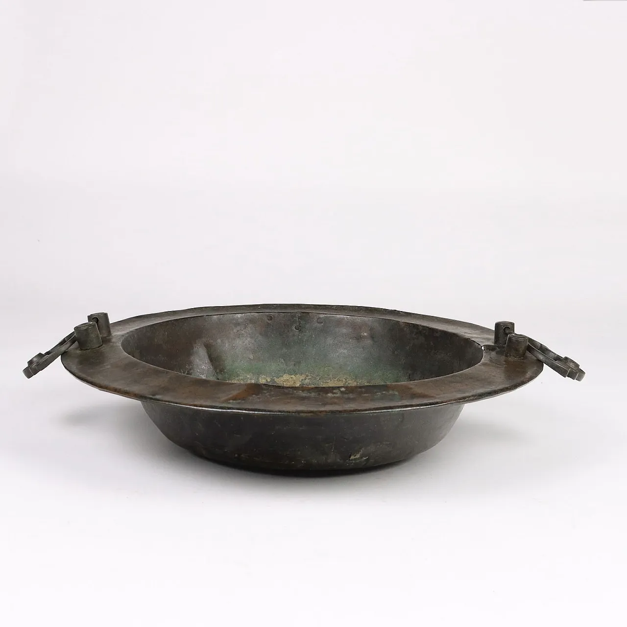 Bronze sheet brazier with bronze side sockets, 19th century 7