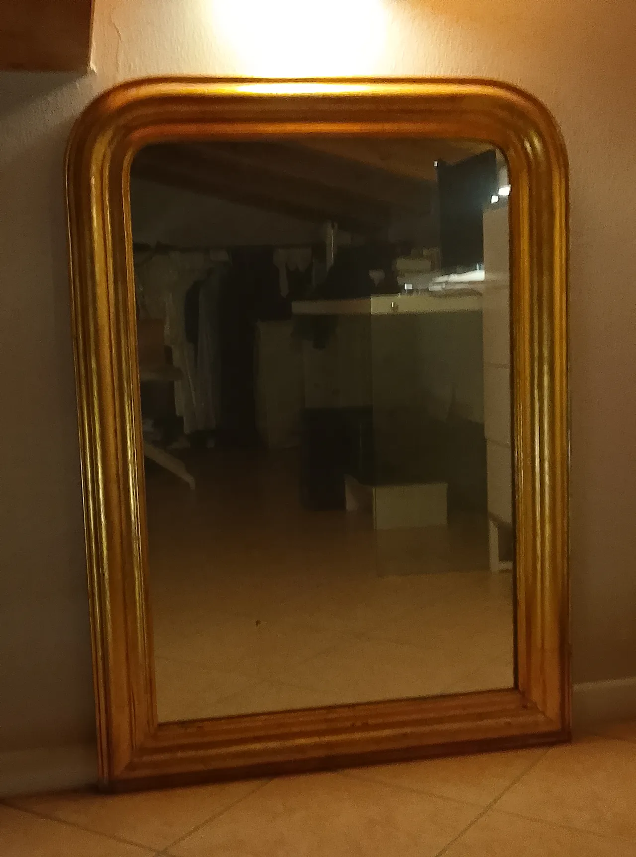 Specchiera Luigi Filippo in legno dorato, '800 5