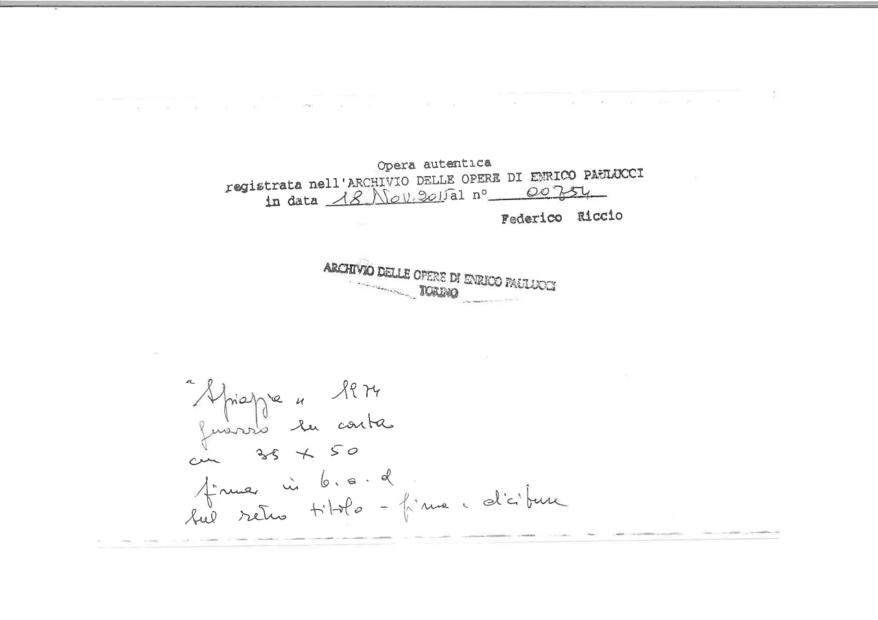 Paolucci Enrico, Spiaggia, Gouache Su Carta , firmato, 2000 4