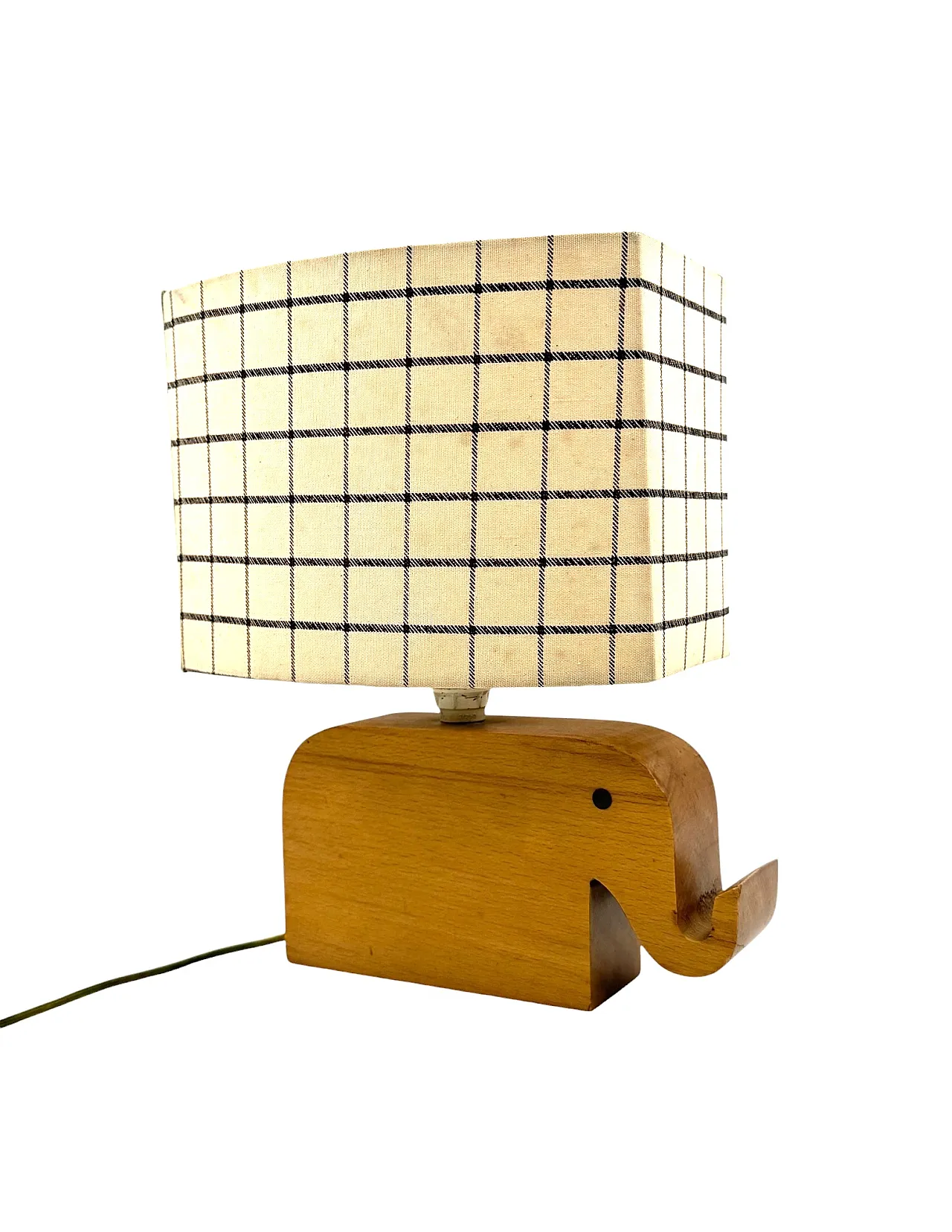 Lampada da tavolo a elefante in legno, anni '50 5