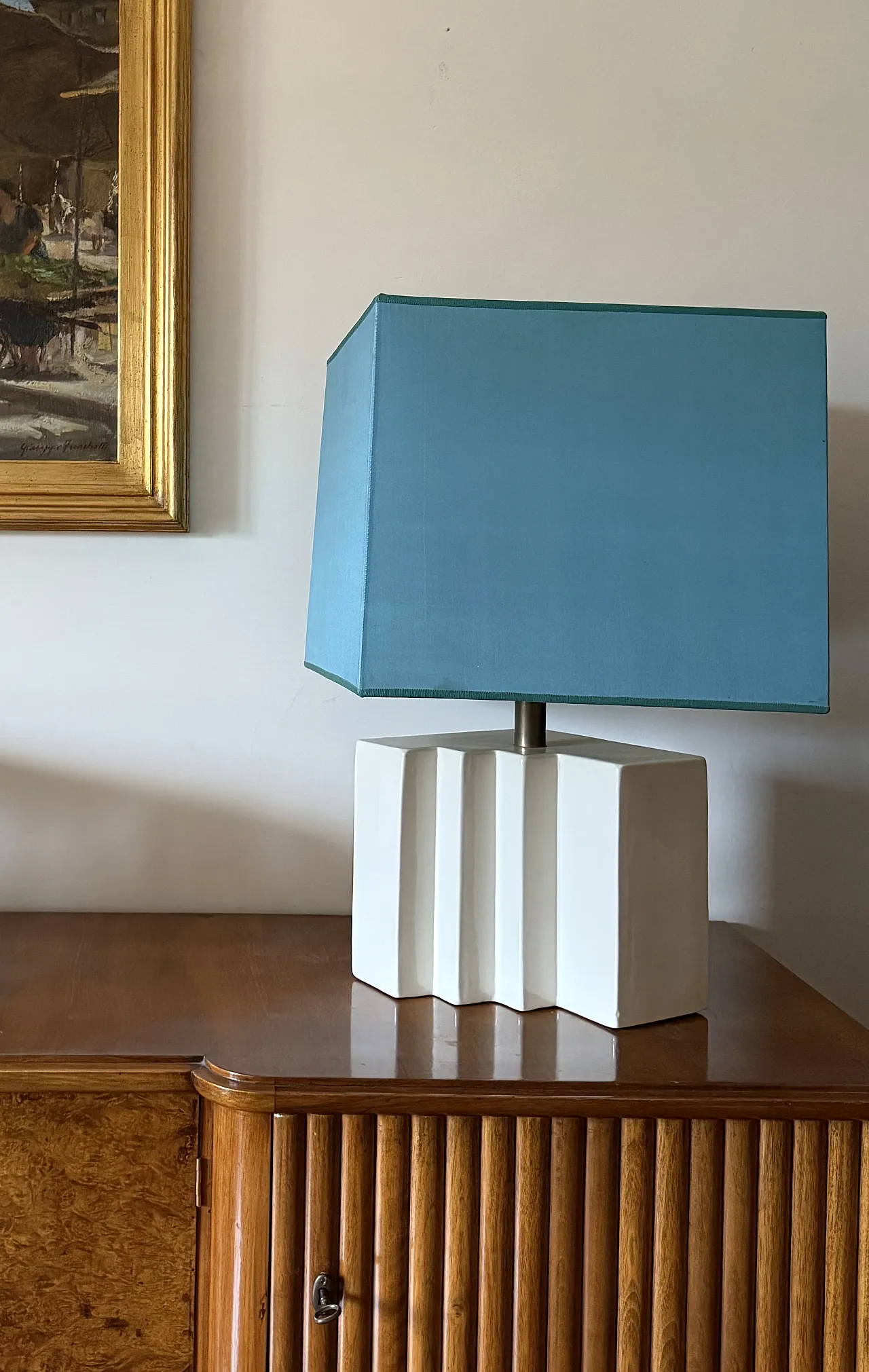 Pair of Hollywood Regency set of ceramic table lamps, 1970s 5