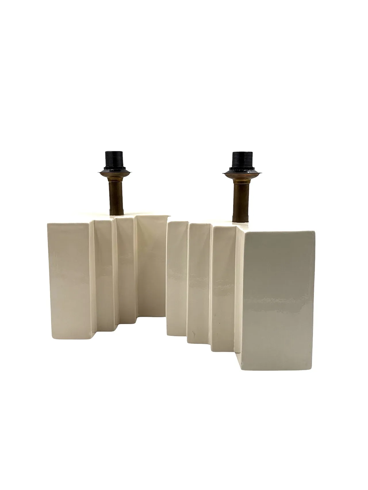 Pair of Hollywood Regency set of ceramic table lamps, 1970s 8