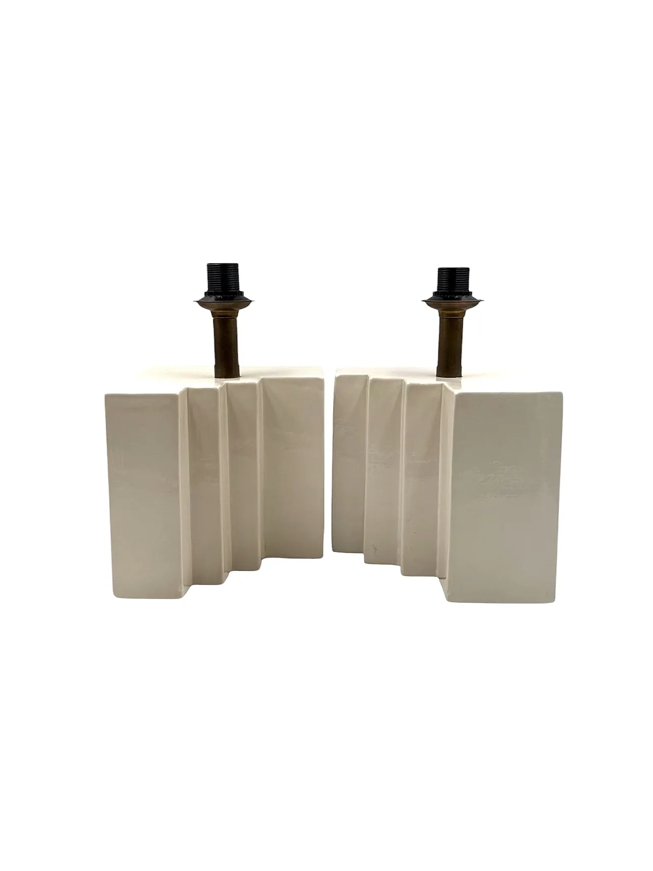 Pair of Hollywood Regency set of ceramic table lamps, 1970s 9