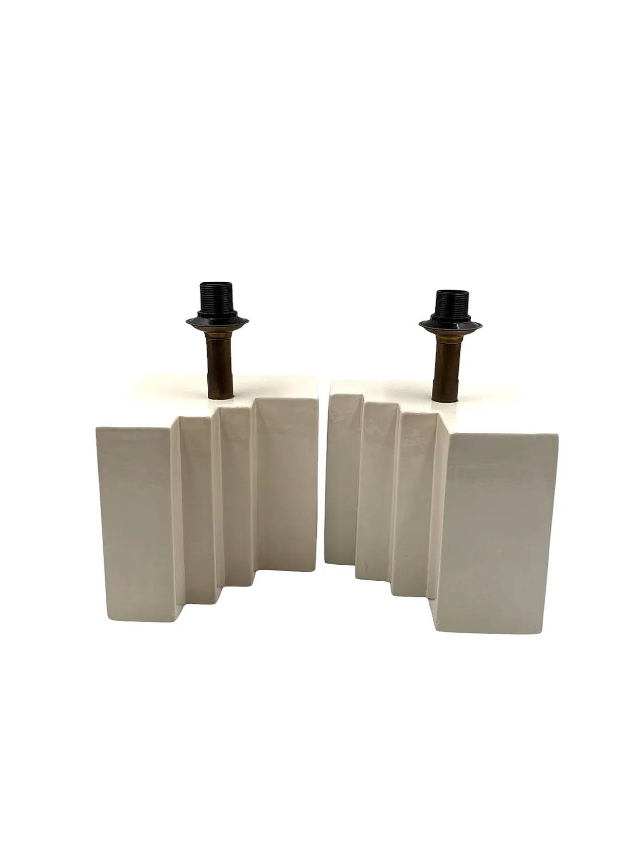 Pair of Hollywood Regency set of ceramic table lamps, 1970s 10