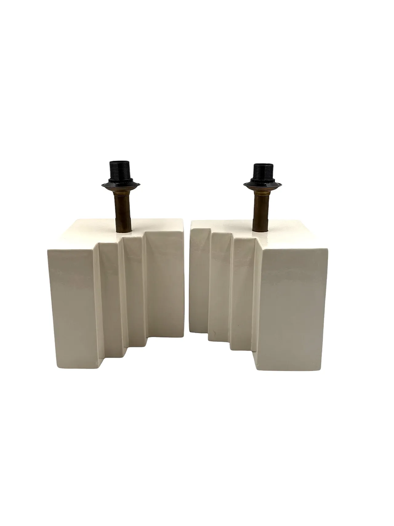 Pair of Hollywood Regency set of ceramic table lamps, 1970s 14