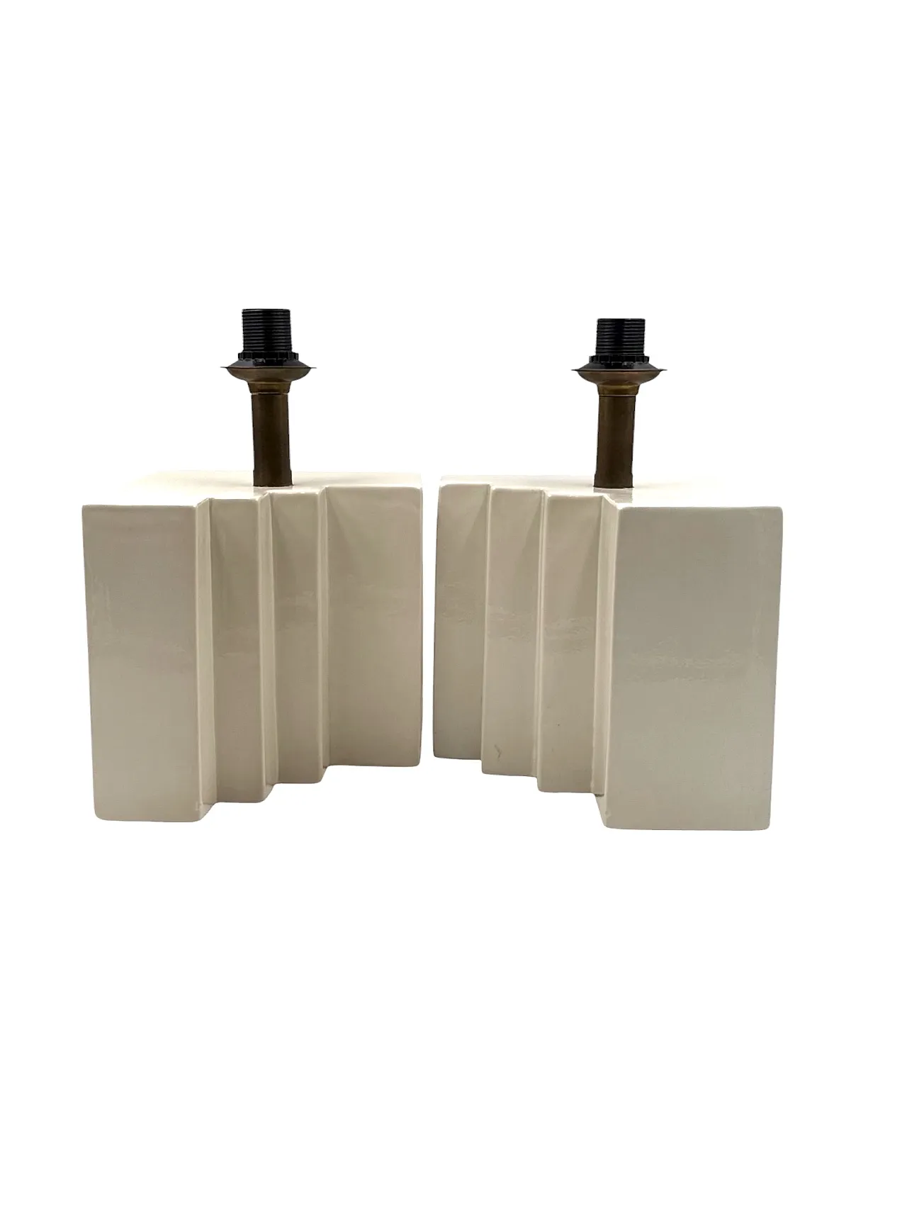 Pair of Hollywood Regency set of ceramic table lamps, 1970s 16