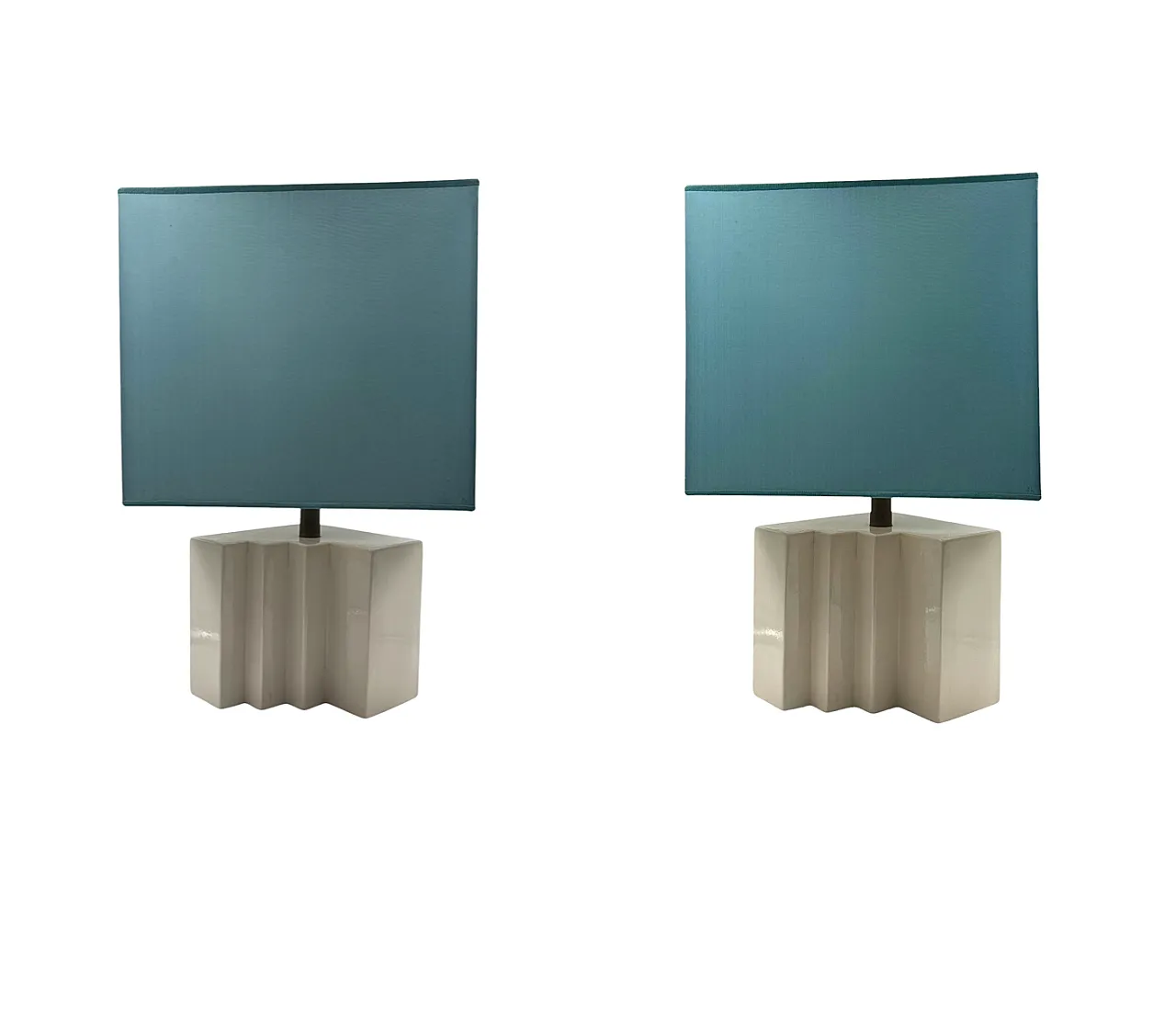 Pair of Hollywood Regency set of ceramic table lamps, 1970s 28