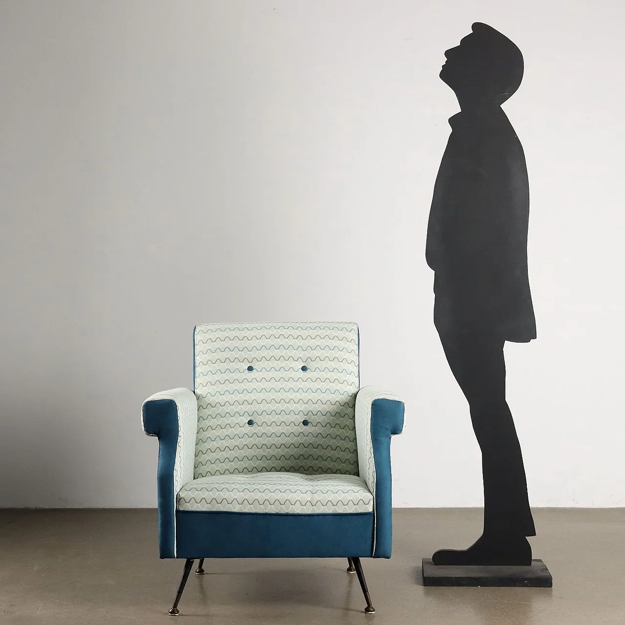 Poltrona Prisma Collection in tessuto e metallo, anni '60 2