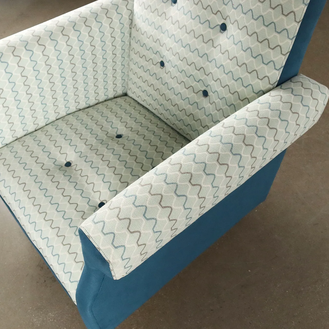 Poltrona Prisma Collection in tessuto e metallo, anni '60 3