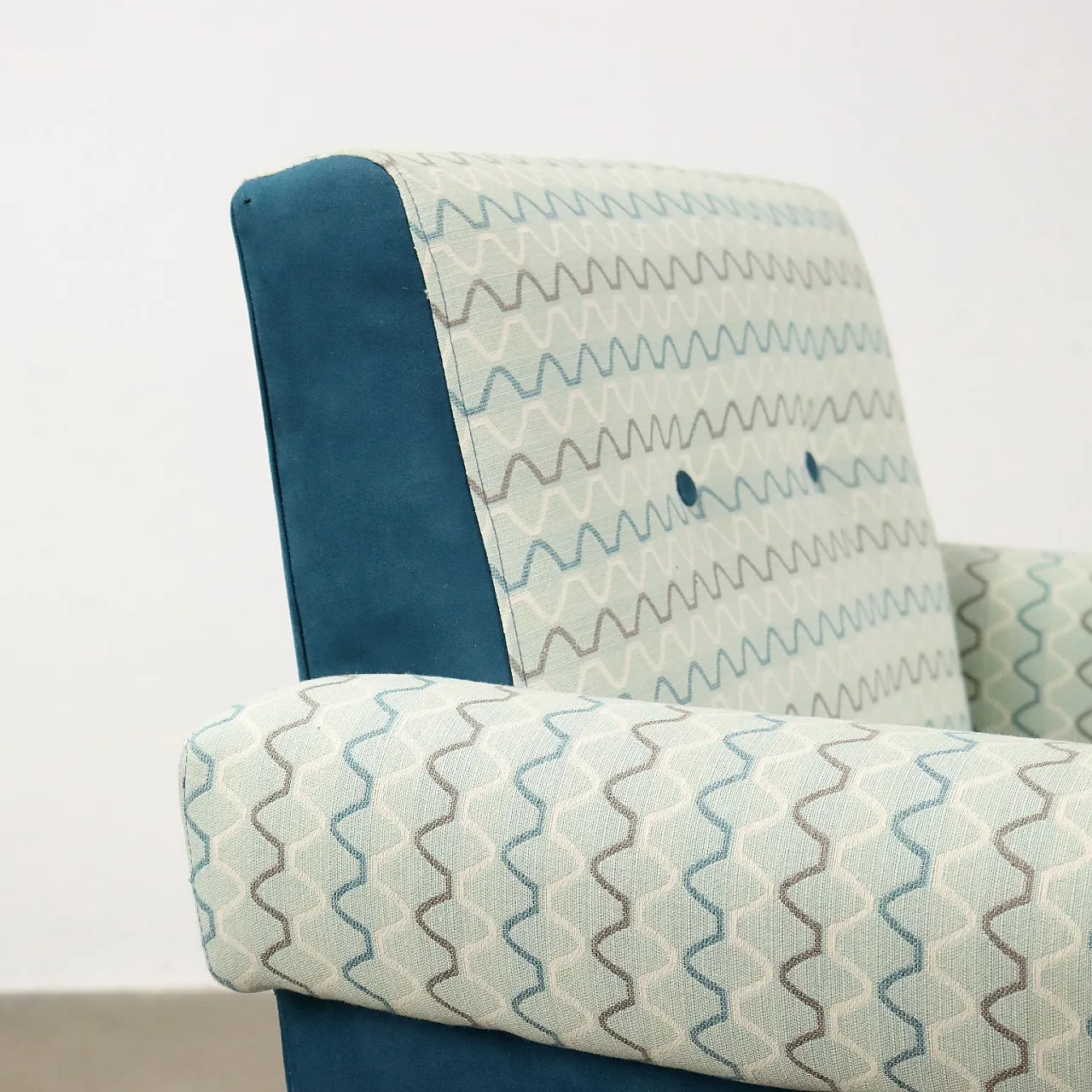 Poltrona Prisma Collection in tessuto e metallo, anni '60 4