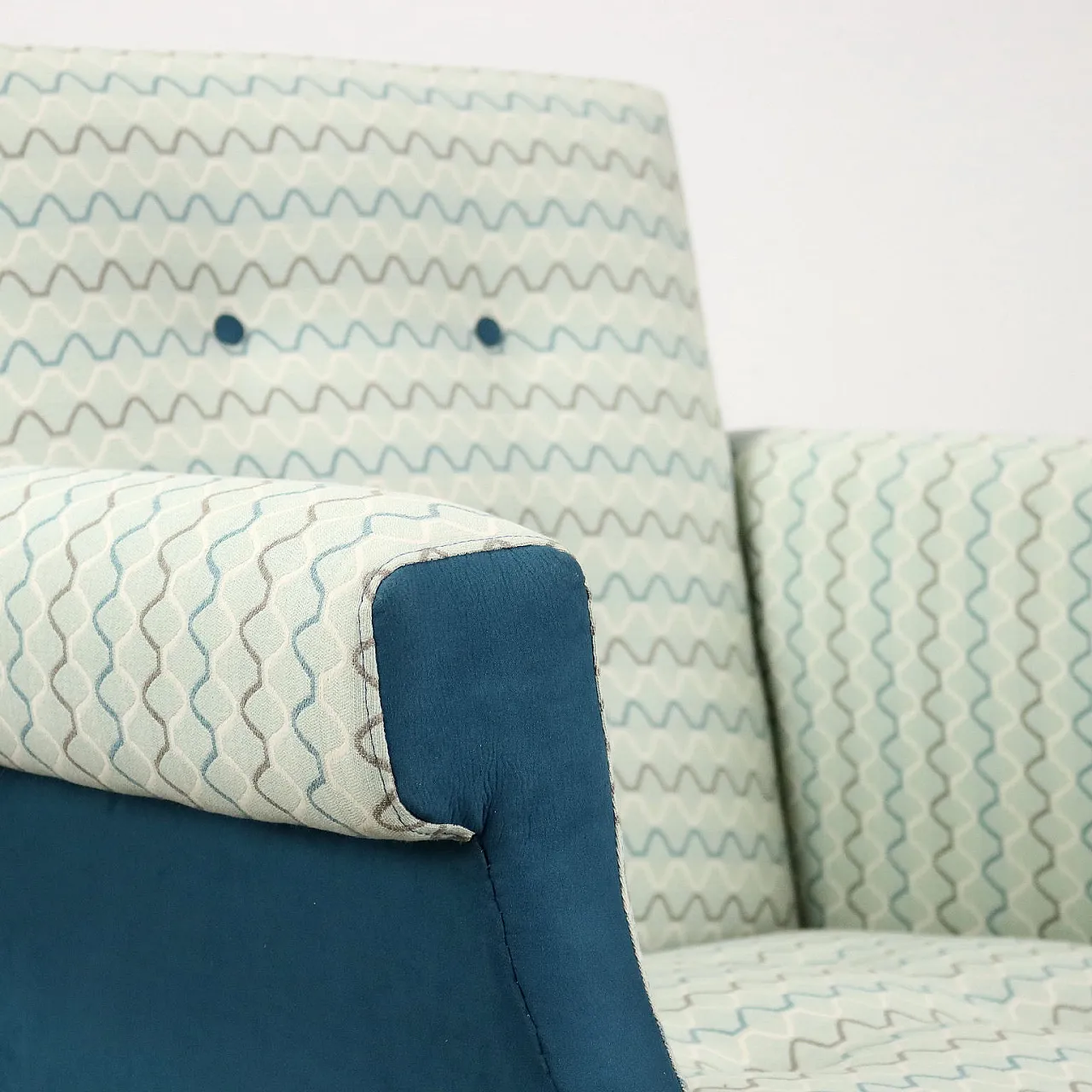 Poltrona Prisma Collection in tessuto e metallo, anni '60 5