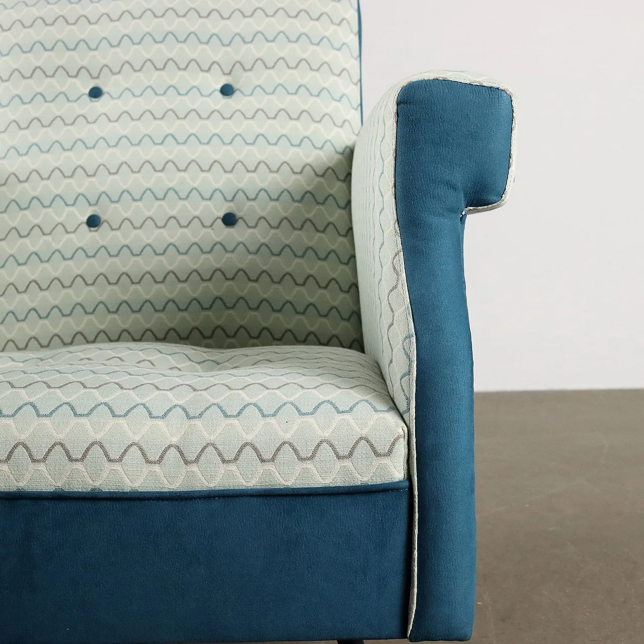 Poltrona Prisma Collection in tessuto e metallo, anni '60 6