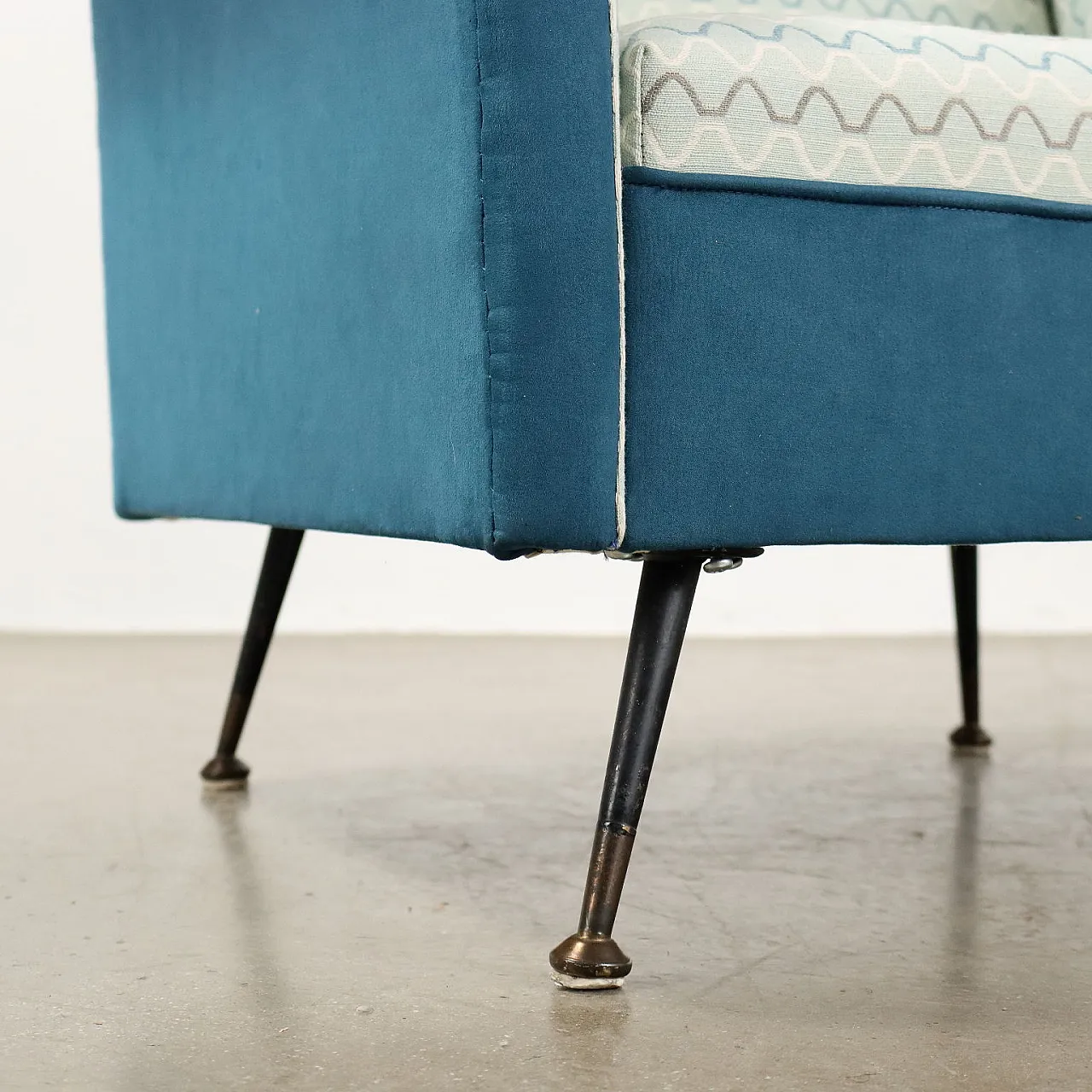 Poltrona Prisma Collection in tessuto e metallo, anni '60 8