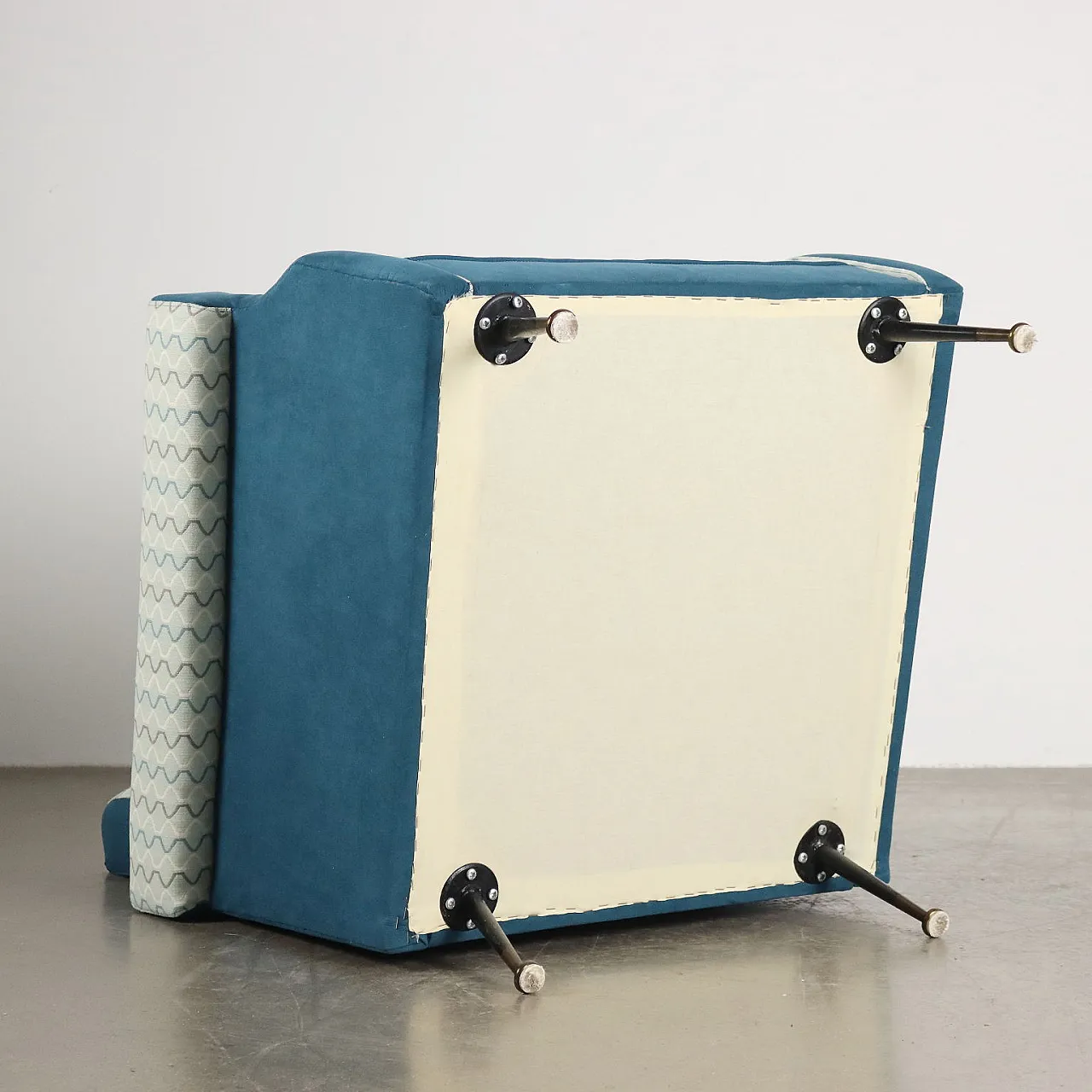 Poltrona Prisma Collection in tessuto e metallo, anni '60 10