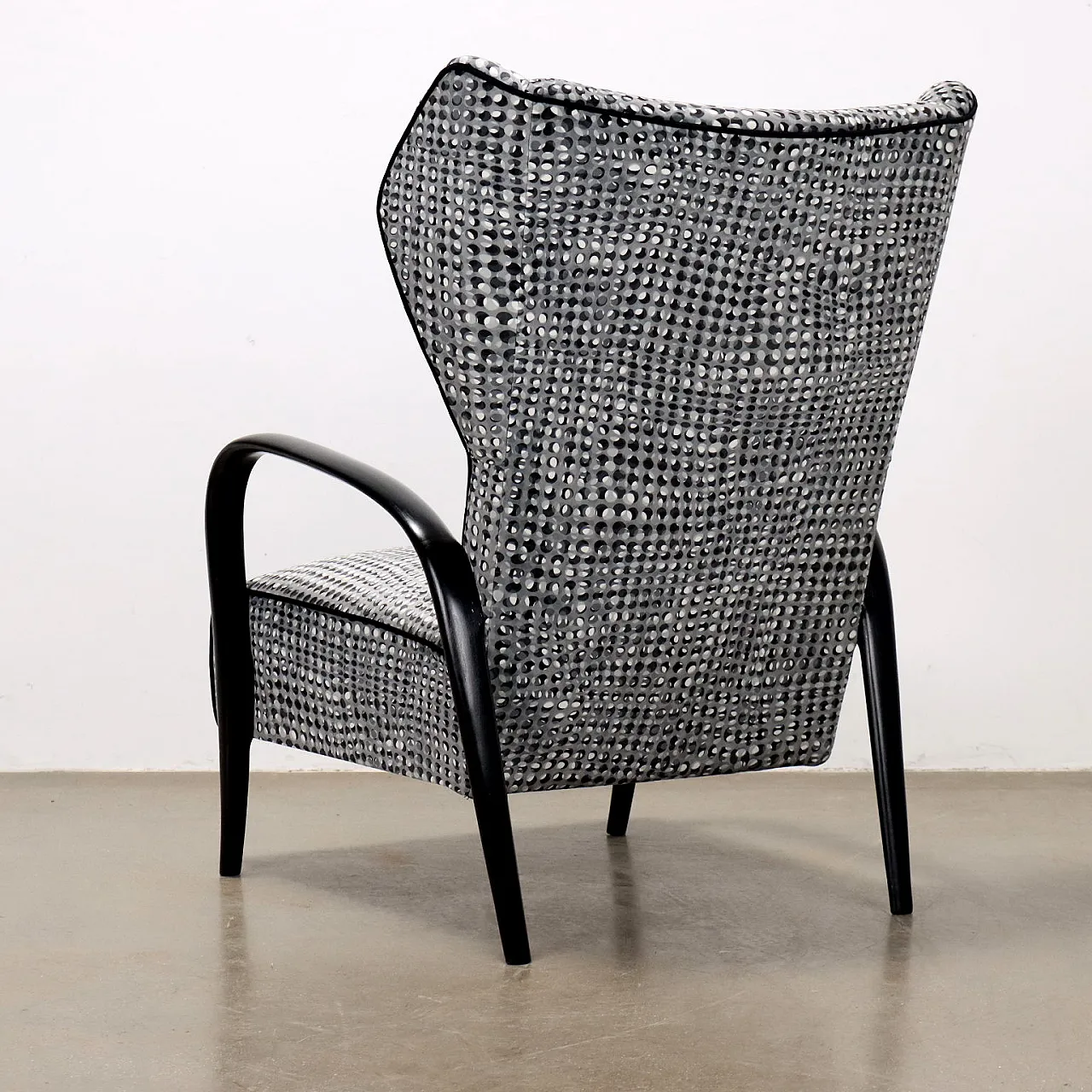 Poltrona Prisma Collection in legno e velluto, anni '60 9