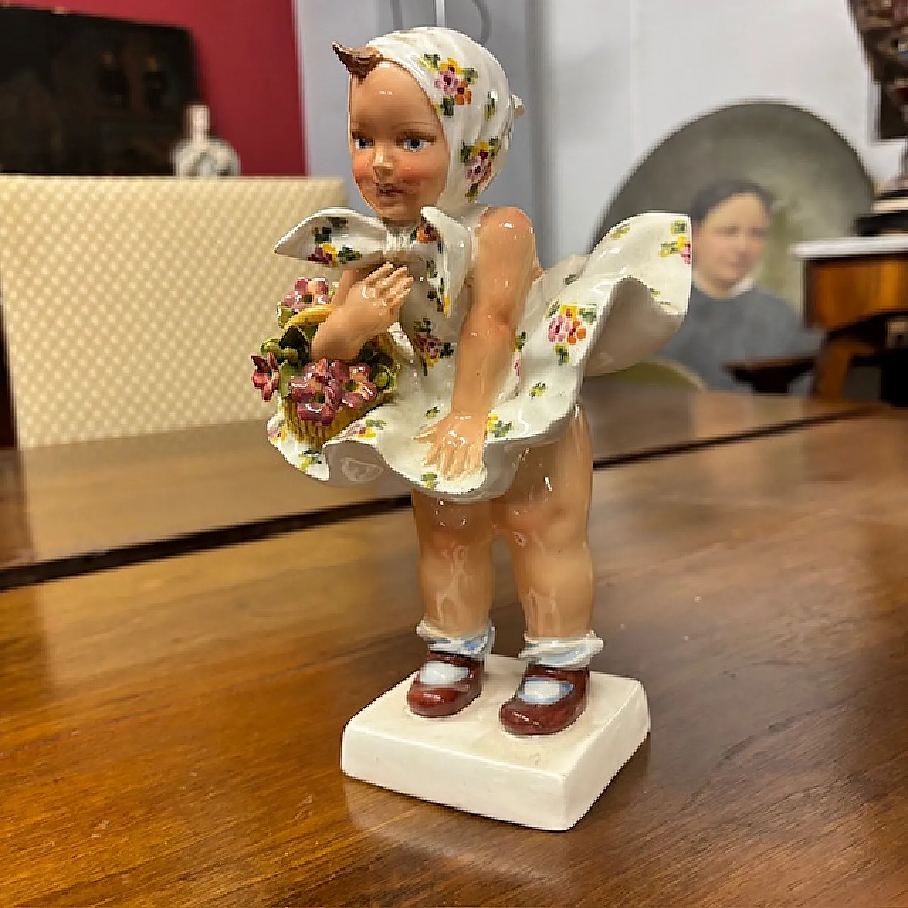 Scultura in ceramica “ Colpo di Vento “ Mollica, anni '40 3