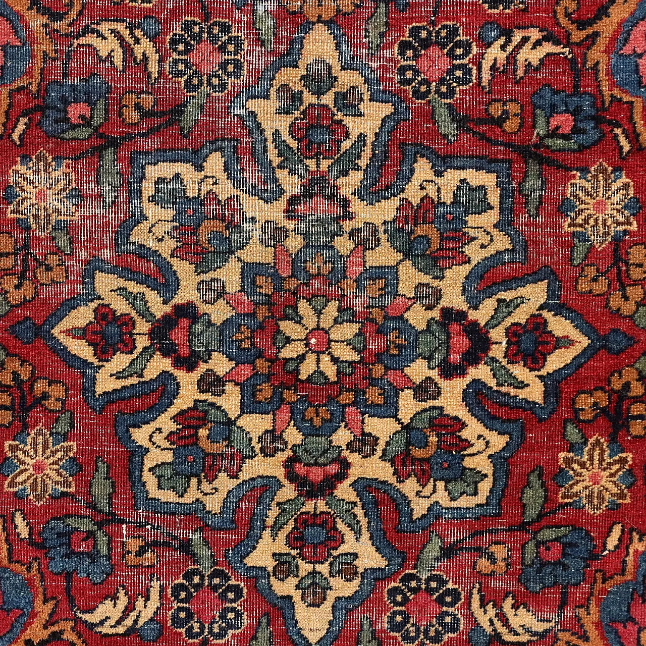 Kerman thin knot cotton and wool rug with floral pattern 3
