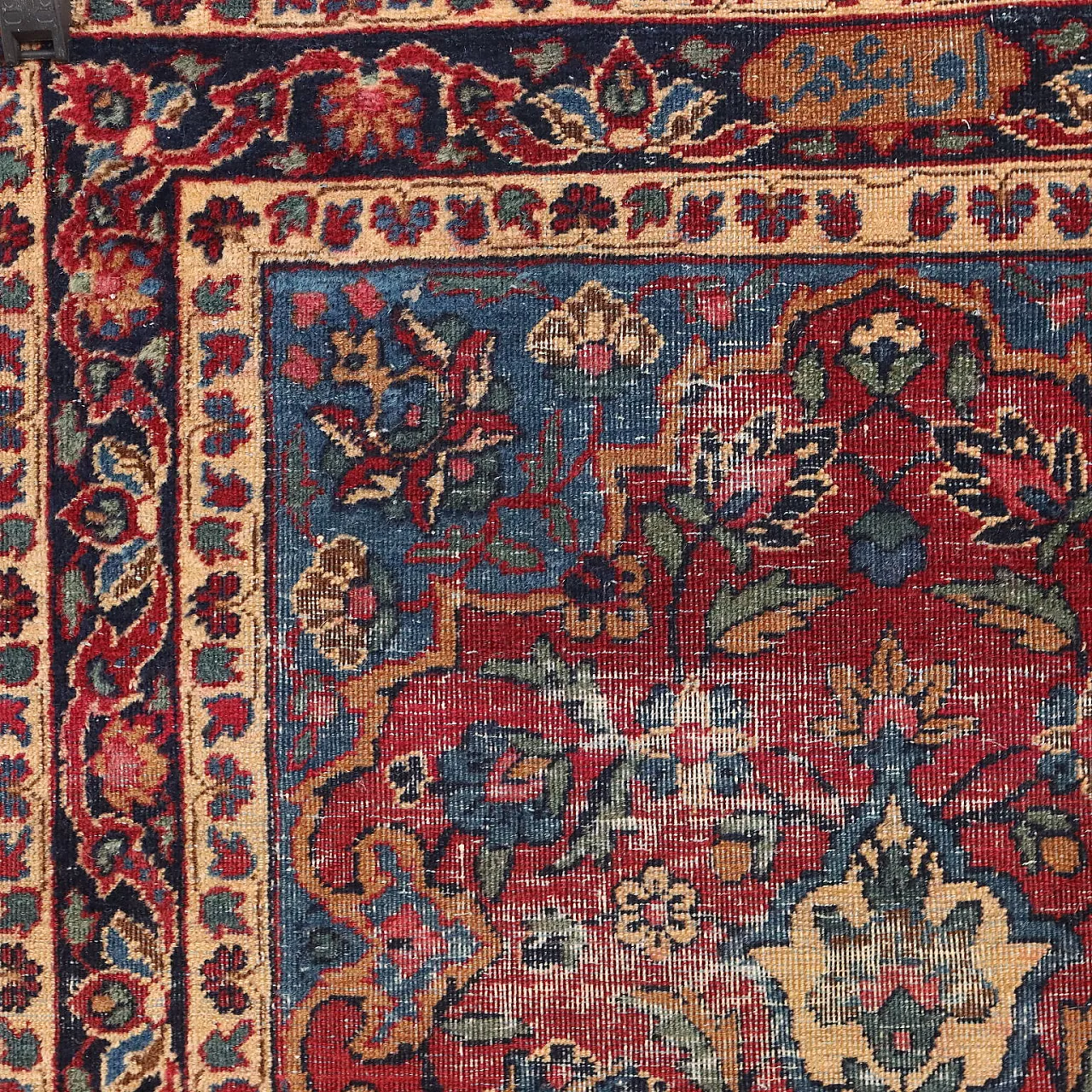 Kerman thin knot cotton and wool rug with floral pattern 5