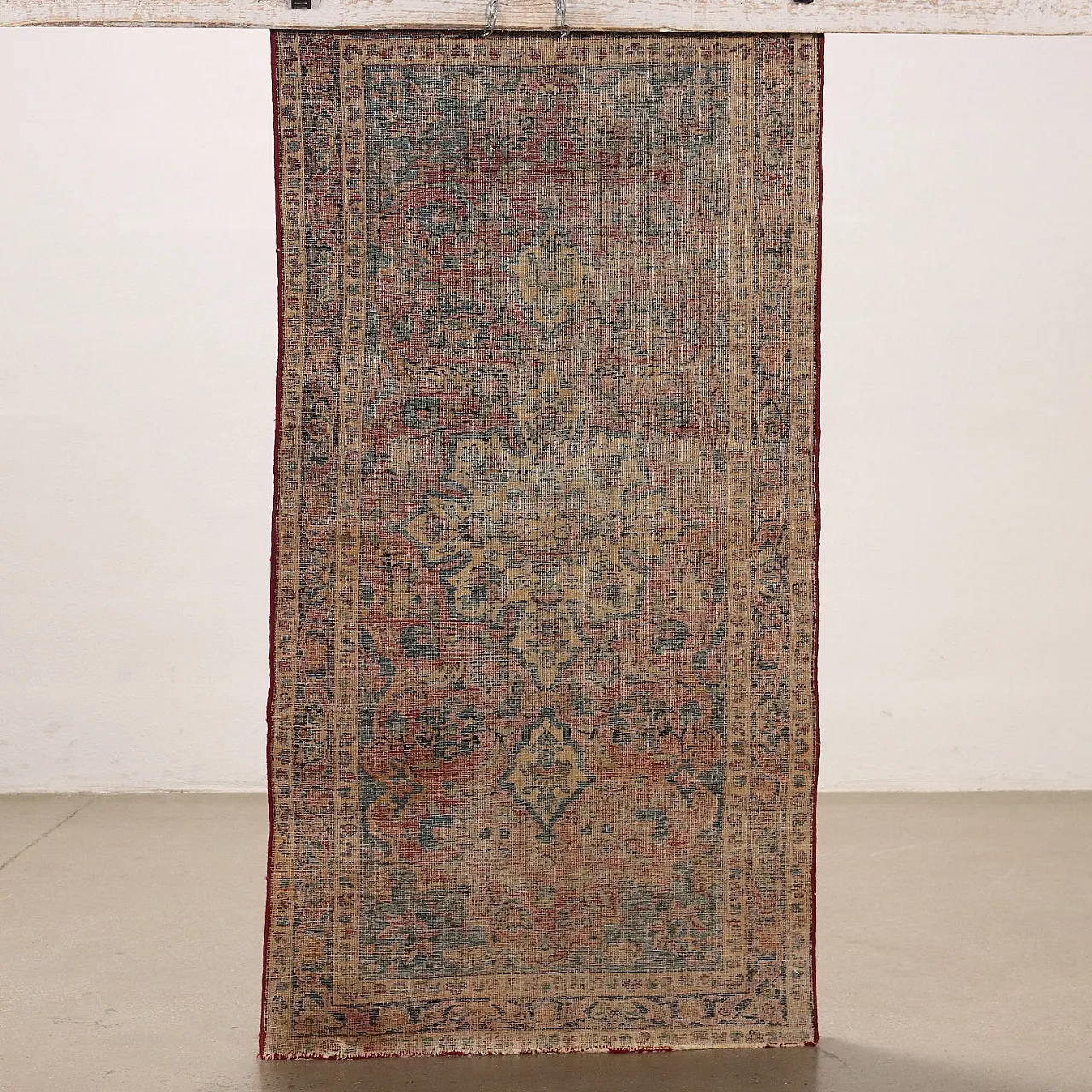 Kerman thin knot cotton and wool rug with floral pattern 7