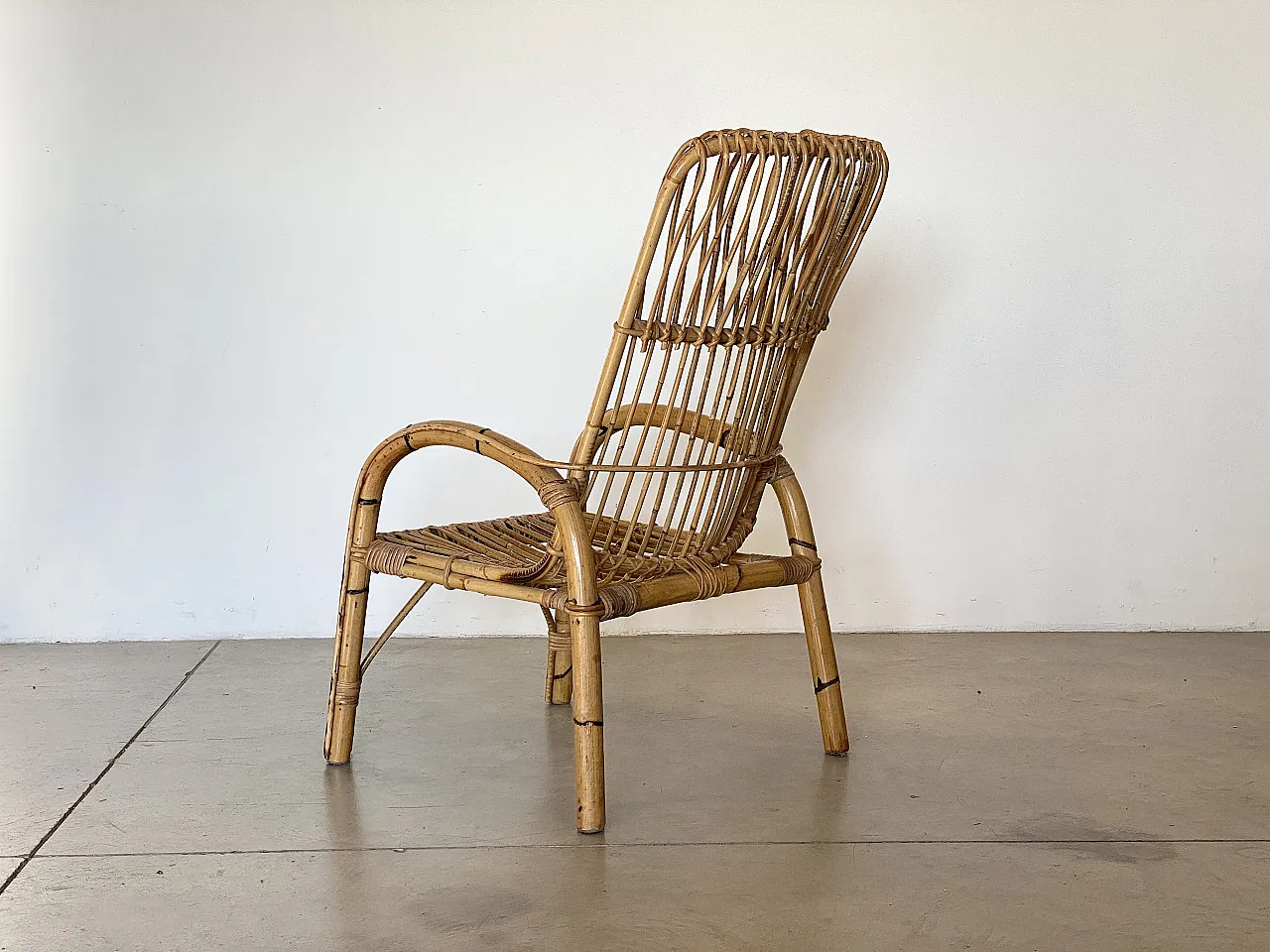 Pair of bamboo armchairs 70s 2