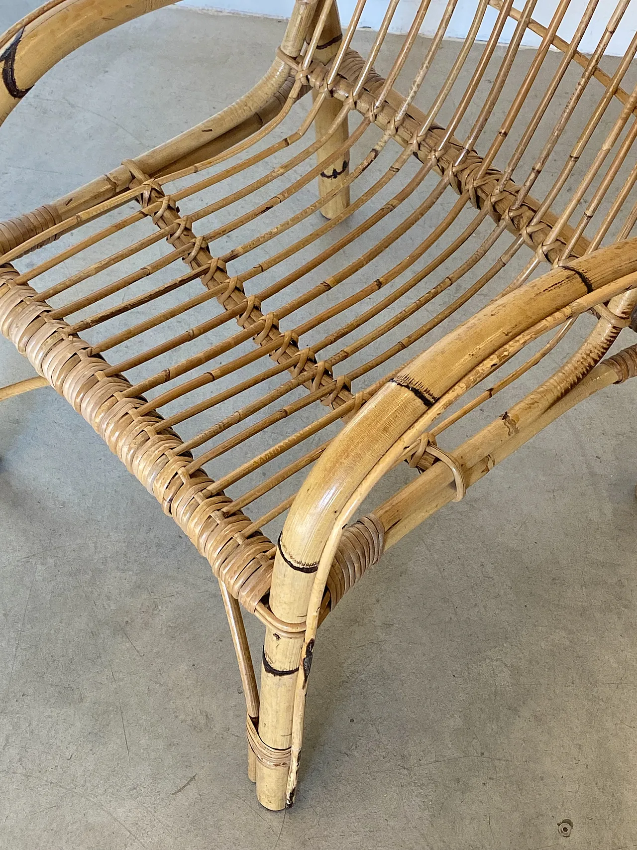 Pair of bamboo armchairs 70s 5