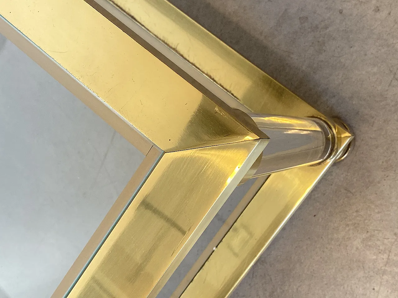 Table in brass and plexiglas 70s 1