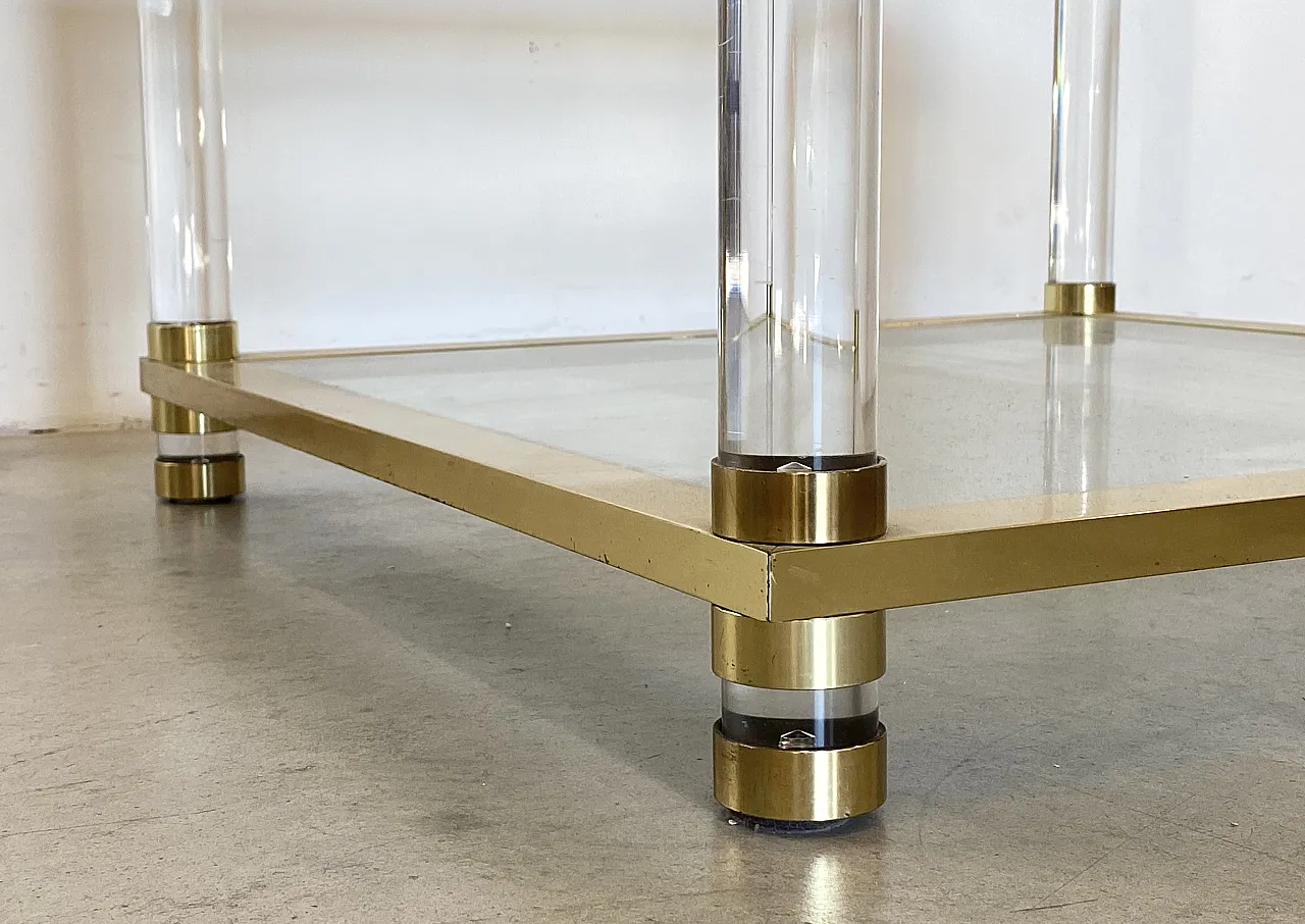 Table in brass and plexiglas 70s 3