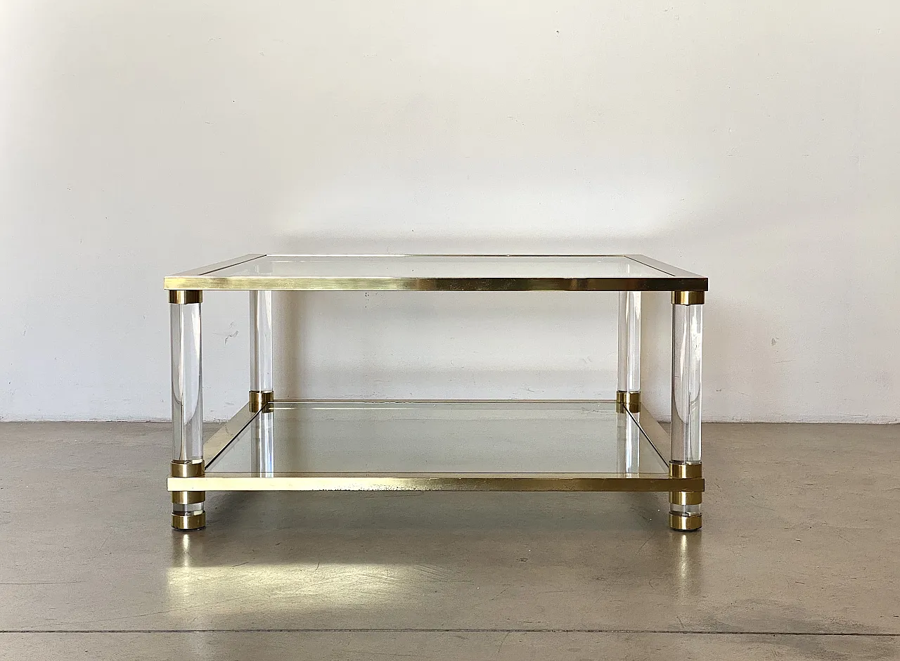 Table in brass and plexiglas 70s 3