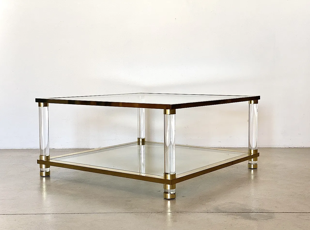 Table in brass and plexiglas 70s 6