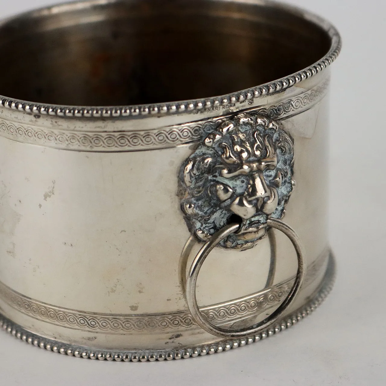 Sottobottiglia in argento, Manifattura Fornari Roma, '900 3