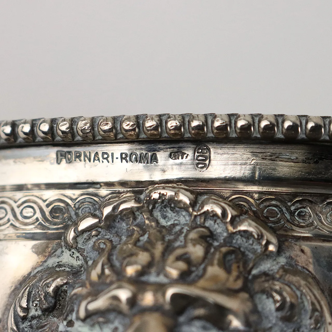 Sottobottiglia in argento, Manifattura Fornari Roma, '900 8