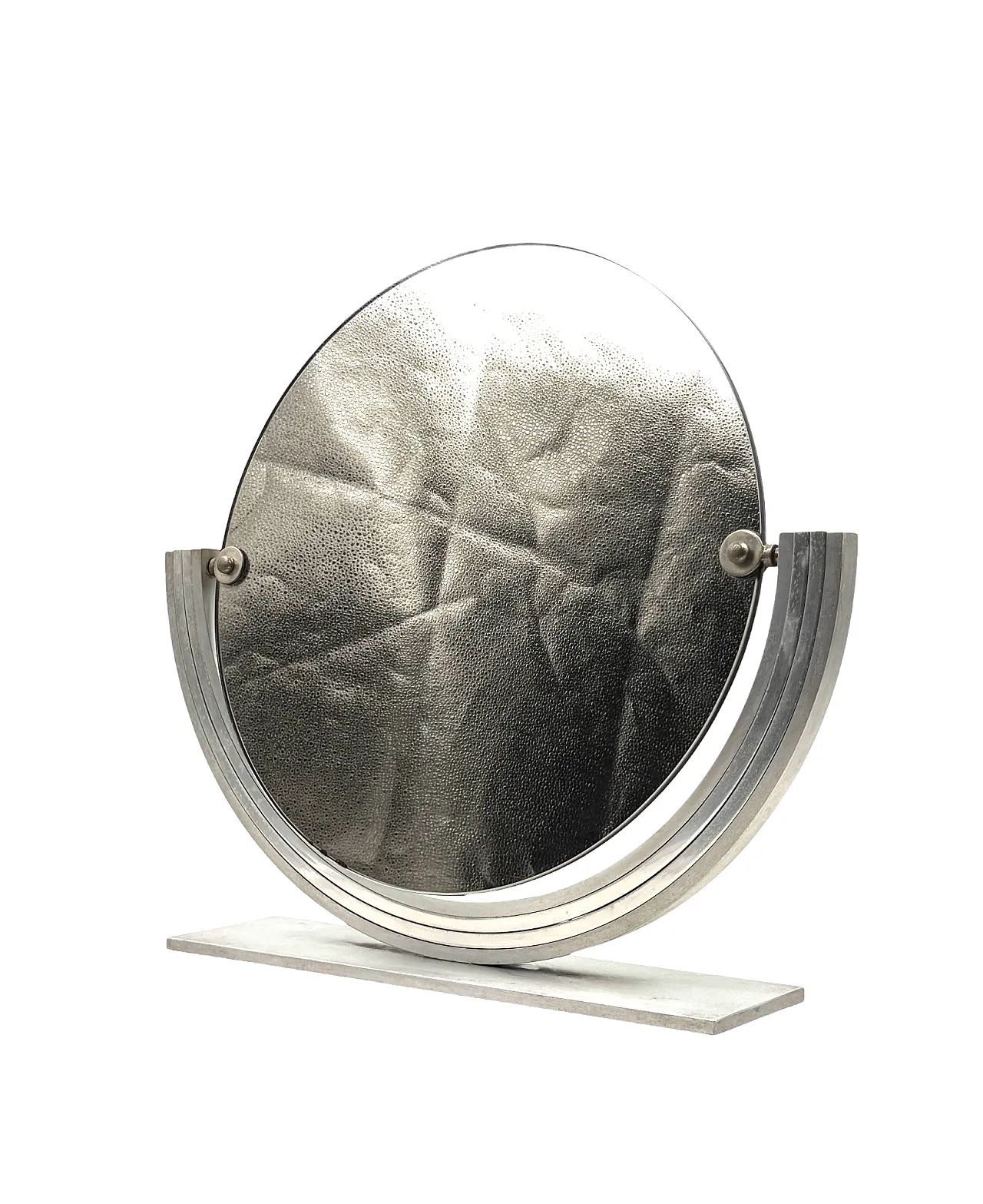 Specchio da tavolo in ottone nichelato, anni '60 8