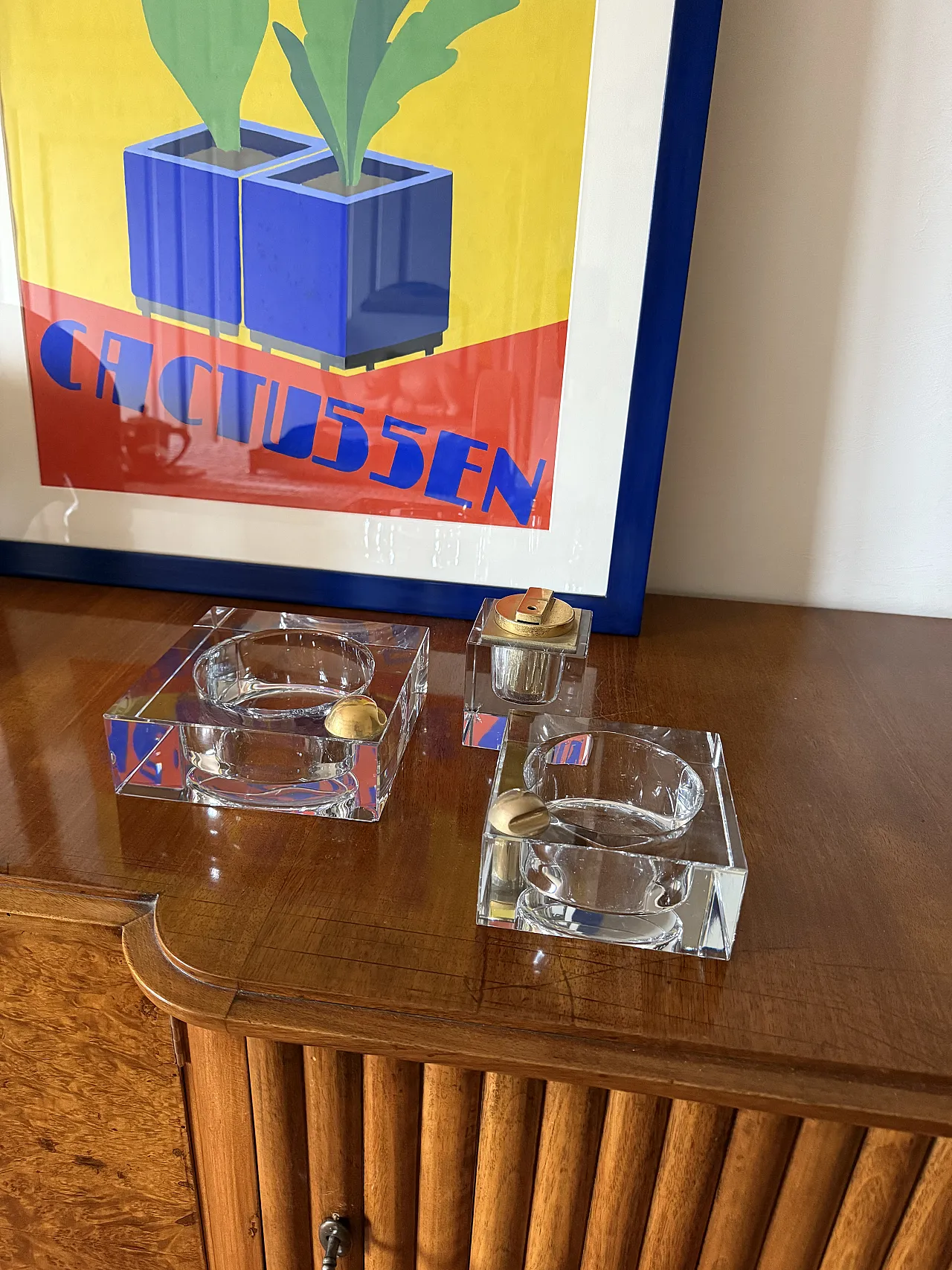 Hollywood Regency Glass Smoking Set, France 1970s 3