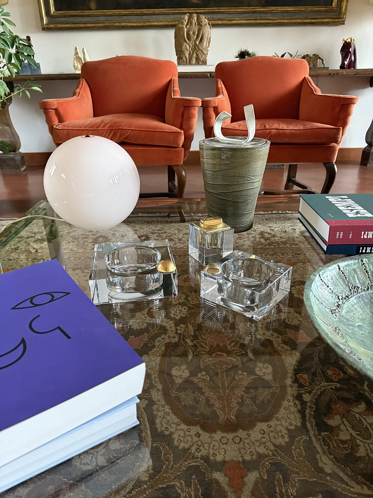 Hollywood Regency Glass Smoking Set, France 1970s 4