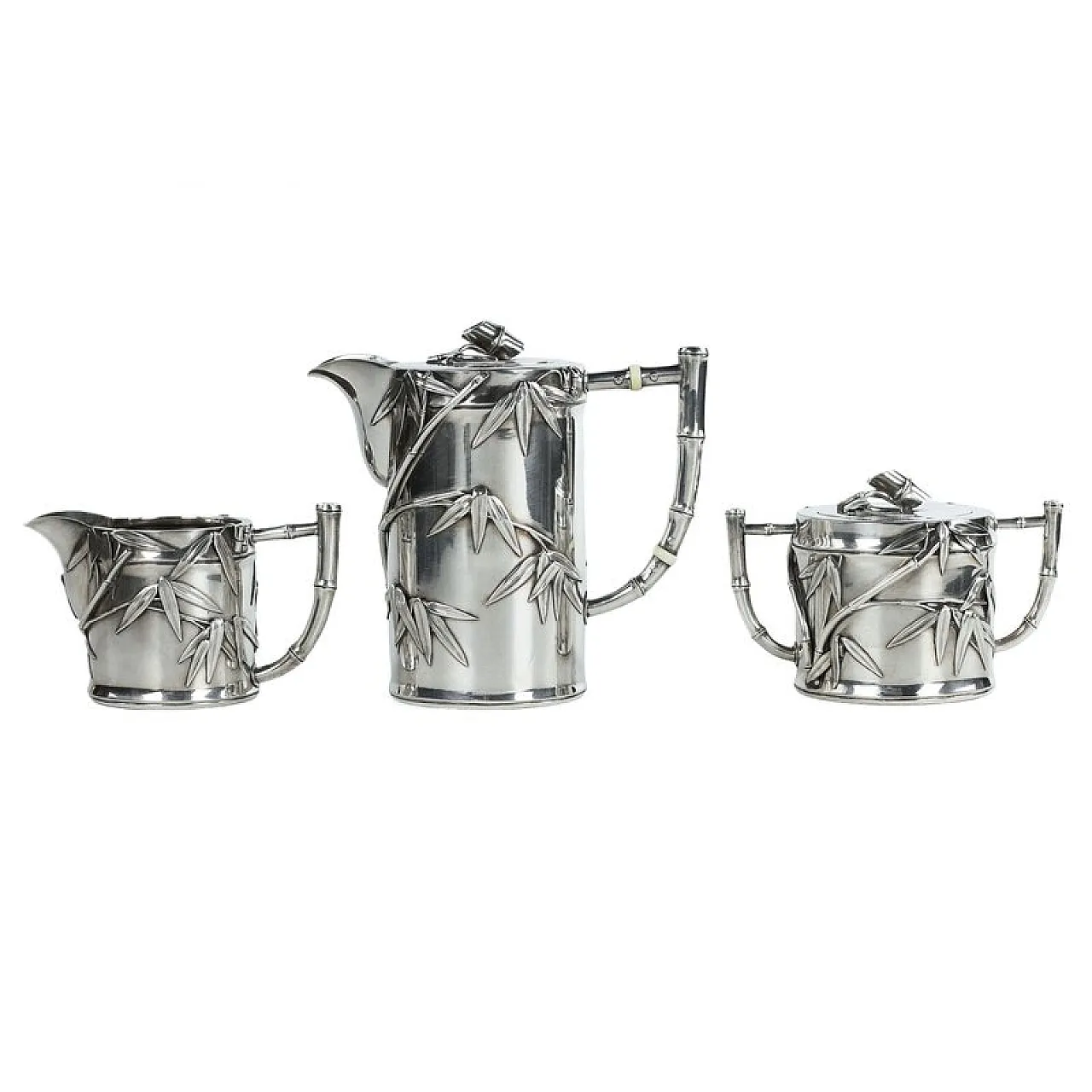 Japanese silver tea set, 20th century 1