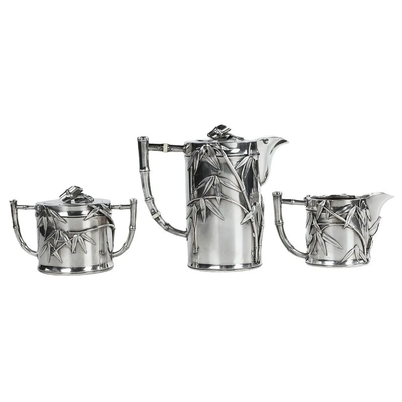 Japanese silver tea set, 20th century 2