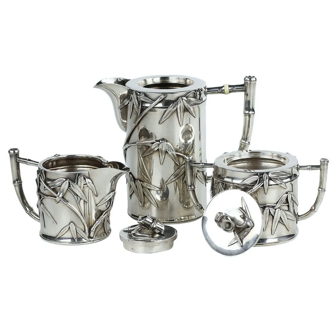 Japanese silver tea set, 20th century 3